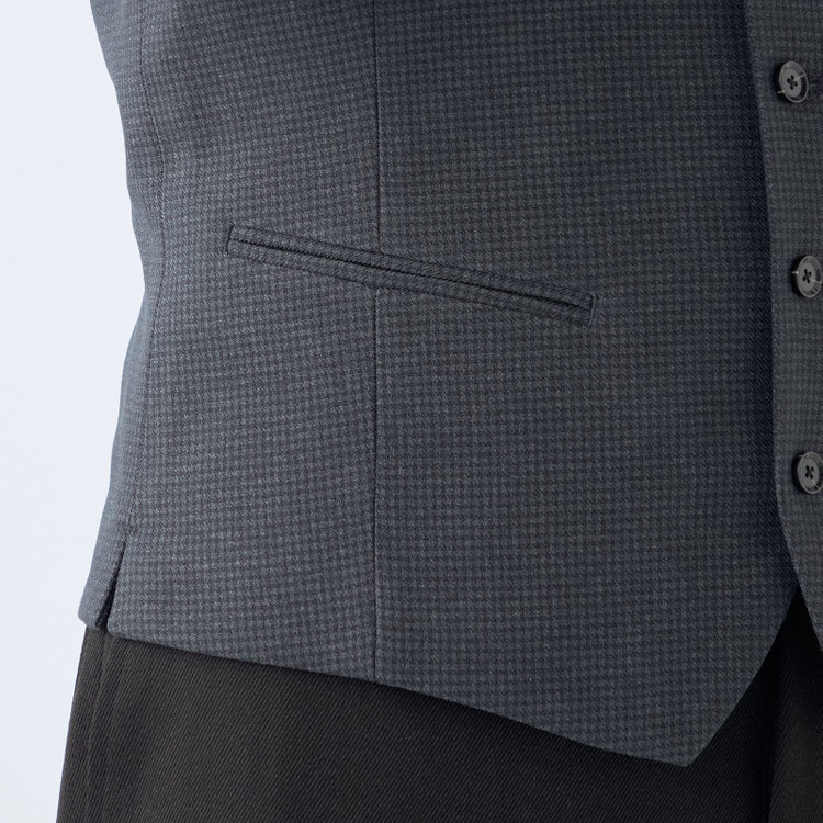 ソノタ 【WEB限定/OUTLET】【SL】ジレ(ベスト)/ネイビー×ハウンドトゥース/MOBILE HEAT 紺濃色