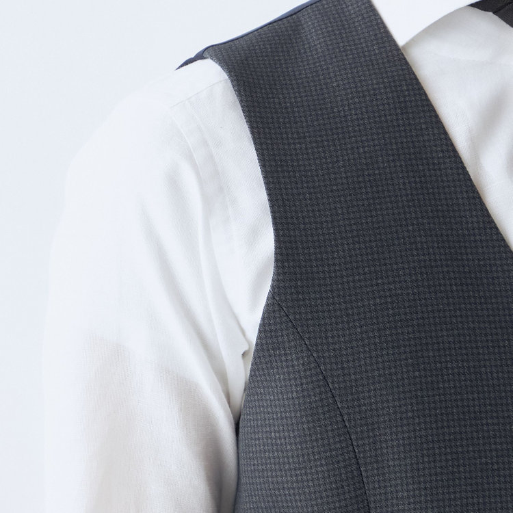 ソノタ 【WEB限定/OUTLET】【SL】ジレ(ベスト)/ネイビー×ハウンドトゥース/MOBILE HEAT 紺濃色