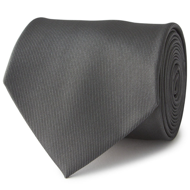 ブラックライン 【BLACK LINE】シルクブレンドソリッドネクタイ 7.5cm幅/グレー その他