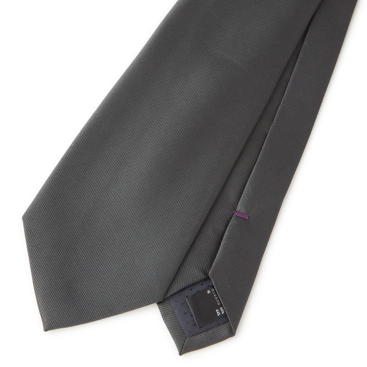 ブラックライン 【BLACK LINE】シルクブレンドソリッドネクタイ 7.5cm幅/グレー その他