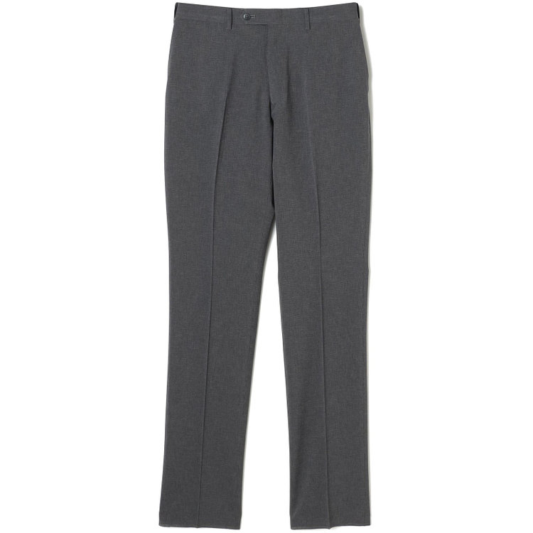 ブラックライン 【SLIM TAPERED】【春夏】0タックテーパードパンツ/グレー×ハウンドトゥース/ウエストムーブ/4S SUSTAINABILITY&ECOLOGY FABRIC「ウォッシャブル」「ストレッチ」/※裾上げ済み仕様 グレー中間