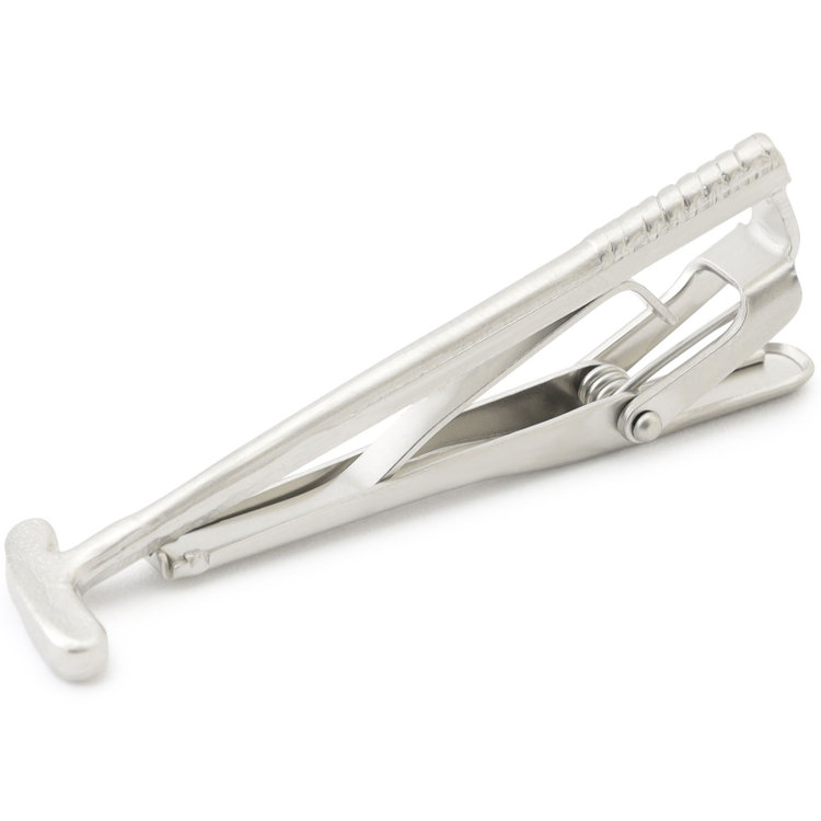 ブラックライン ネクタイピン タイクリップ 50mm×11mm/パター グレー淡色