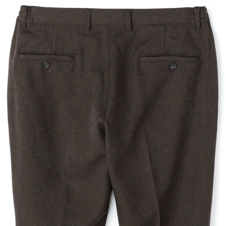 ソノタ 【BLACK LINE】【秋冬】ドローコード0タックパンツ/ブラウン/ウエストシャーリング仕様/※裾上げ済み仕様 茶中間