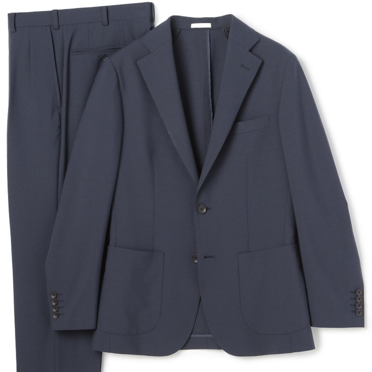 シルバーライン 【RBC】【春夏】2釦シングルスーツ 2タック/ネイビー/パッチポケット/ウエストムーブ/※パンツ裾上げ必要 紺中間