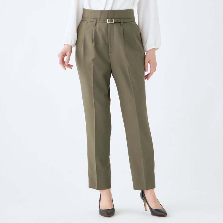 シルバーライン 【発送在庫あり】【SL】【秋冬】1釦シングルパンツスーツ/グリーン/ウォッシャブル/※パンツ裾上げ済仕様 緑中間