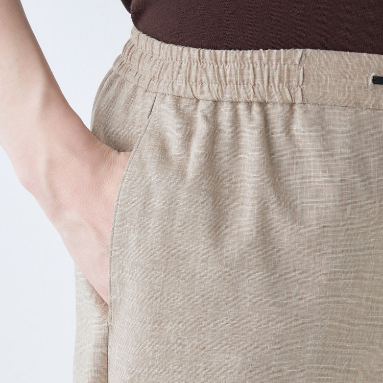 シルバーライン 【RBC】【春夏】オーバーサイズパンツ/ベージュ/ウエストシャーリング/ドローコード/裾上げ済仕様 茶淡色