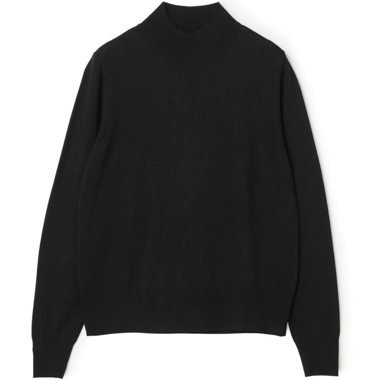 シルバーライン 天竺ハイネックニット/ブラック 黒