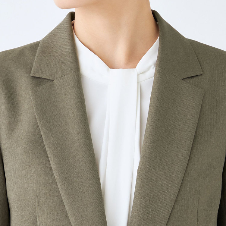 シルバーライン 【発送在庫あり】【SL】【秋冬】1釦シングルパンツスーツ/グリーン/ウォッシャブル/※パンツ裾上げ済仕様 緑中間