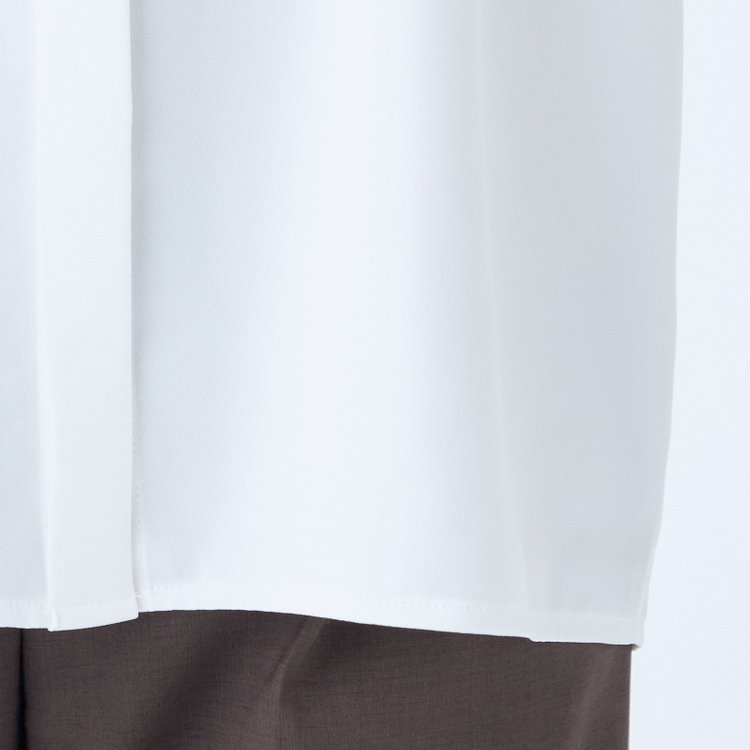 シルバーライン 【SILVER LINE/7分袖】配色メロウボウタイプルオーバー/ホワイト/「ウォッシャブル可能」「2WAYストレッチ」「防シワ」「UV加工」「接触冷感」 白