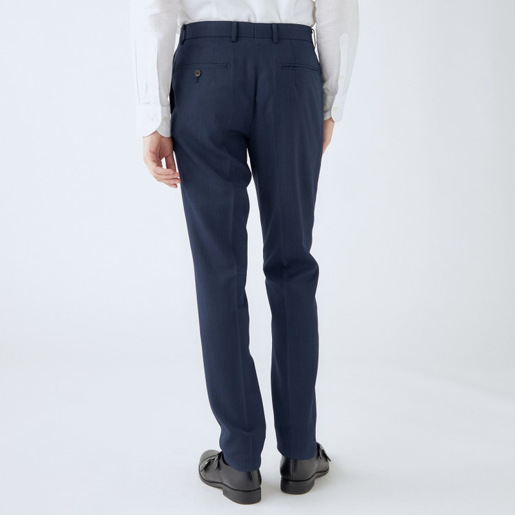 シルバーライン 【CLASSICO TAPERED】【秋冬】2釦シングルスーツ 1タック/ネイビー×グレンチェック/super extra fine merino wool Raymond/※裾上げ必要 紺中間