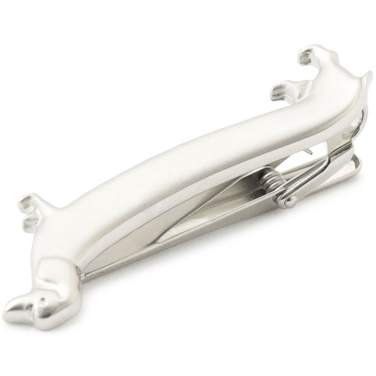 ブラックライン ネクタイピンクリップ 55mm×17mm/ダックスフンド グレー淡色