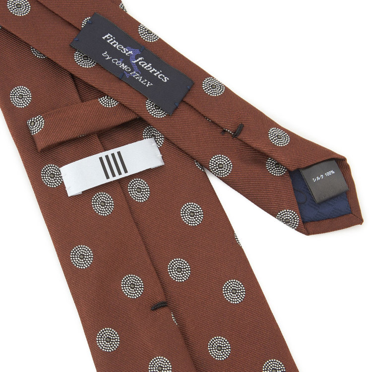 シルバーライン 【SILVER LINE】シルク小紋ネクタイ 8.5cm幅/ダークオレンジ/Finest fabrics by COMO ITALY その他