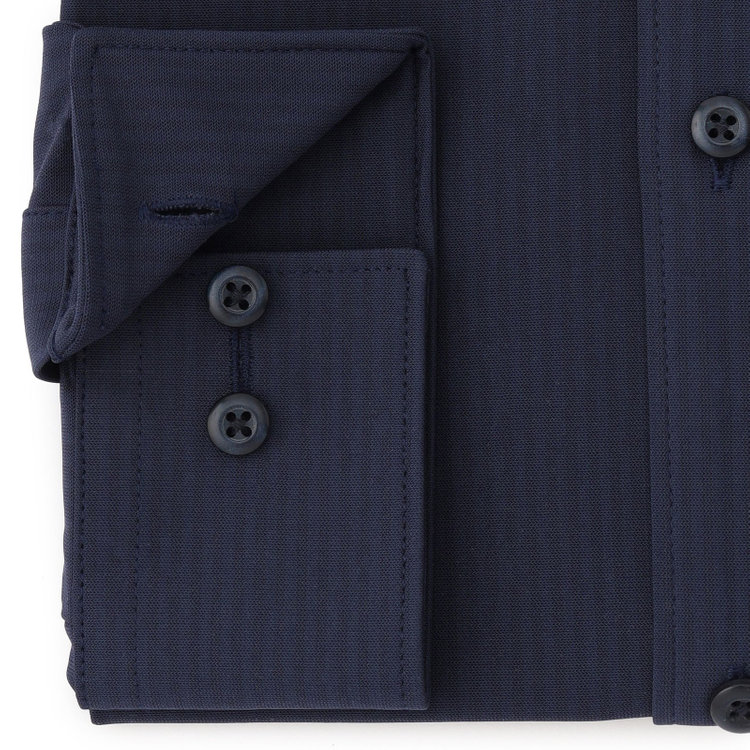 ブラックライン 【発送在庫あり】【SKINNY】ボタンダウンワイシャツ/ネイビー×ドビーストライプ/「4S」スーパーノンアイロン・ストレッチ 紺中間