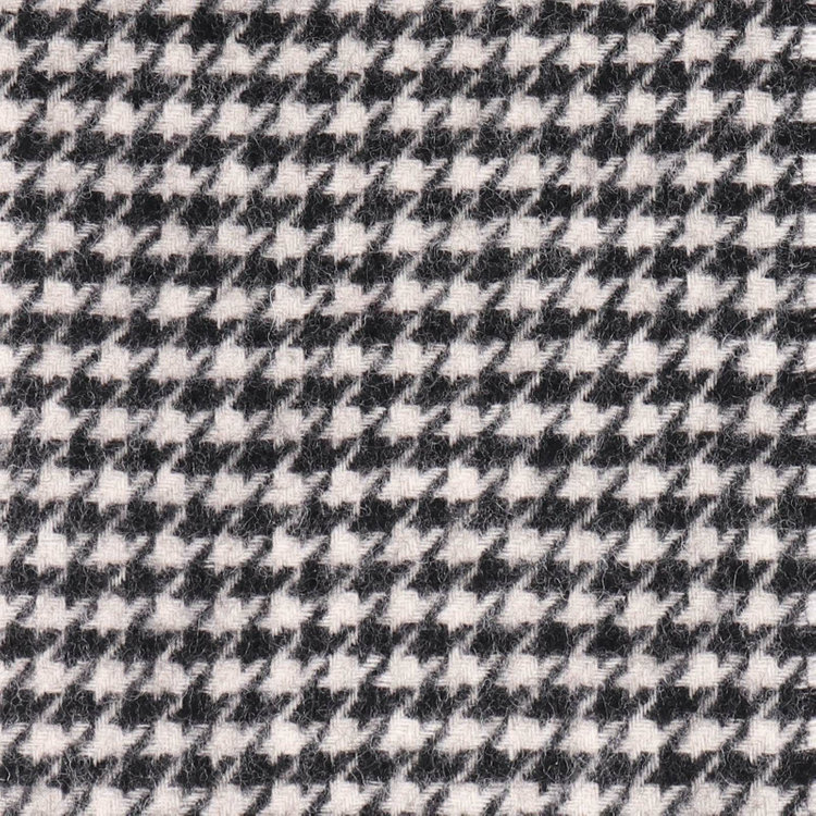 スーツセレクト 【WEB限定/OUTLET】カシミヤブレンドマフラー/ブラック＆ホワイト×ハウンドトゥース/31cm×160cm ブラック系(黒)