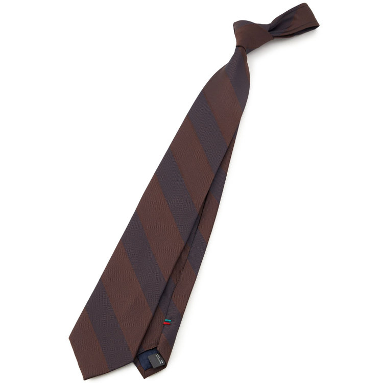 シルバーライン 【SILVER LINE】シルクストライプブレンドストライプネクタイ 8.０cm幅/ブラウン その他