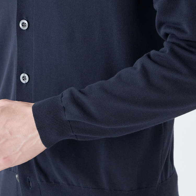 スーツセレクト 【RBC】【春夏】コットンレーヨンニットカーディガン/ネイビー 紺中間