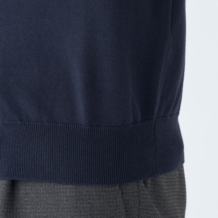 スーツセレクト 【RBC】【春夏】コットンレーヨンニットカーディガン/ネイビー 紺中間