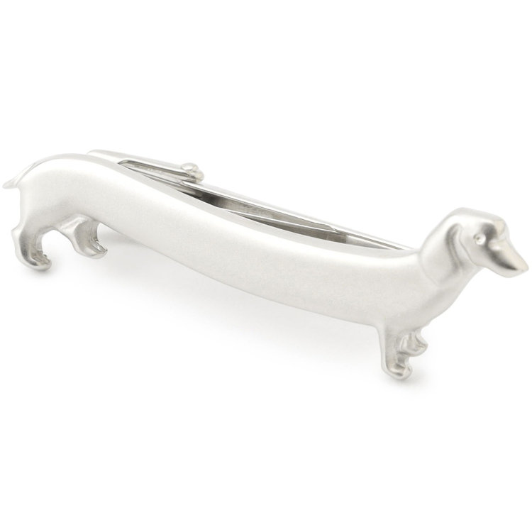 ブラックライン ネクタイピンクリップ 55mm×17mm/ダックスフンド グレー淡色