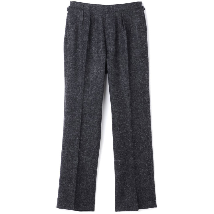 シルバーライン 【発送在庫あり】【Just Loose】【秋冬】ウールブレンドパンツ 2タック/グレー+ツイード/MALLALIEUS 1863 woven in england/※裾上げ必要 グレー濃色