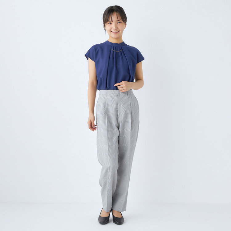 シルバーライン 【SL】【年間】テーパードパンツ/グレー×チェック/ウォッシャブル グレー中間