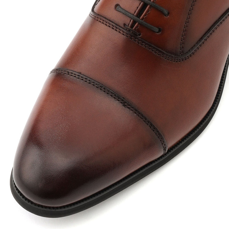 スーツセレクト ストレートチップドレスシューズ/ブラウン/牛革/セメント製法 茶中間