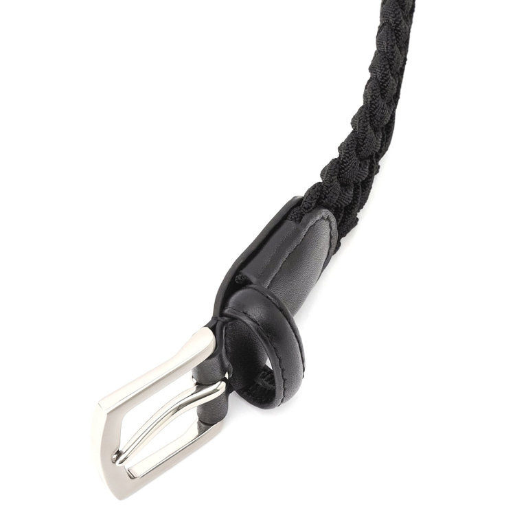 シルバーライン ピンバックルゴムメッシュベルト 3.0cm幅/ブラック(ウエスト88cmまで対応) 黒