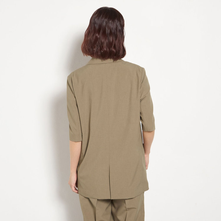 シルバーライン 【RELAX WIDE】【春夏】 2釦1掛けダブルジャケットワイドパンツスーツ/ベージュ/4S SUSTAINABILITY&ECOLOGY FABRIC/※パンツ裾上げ済仕様 茶中間