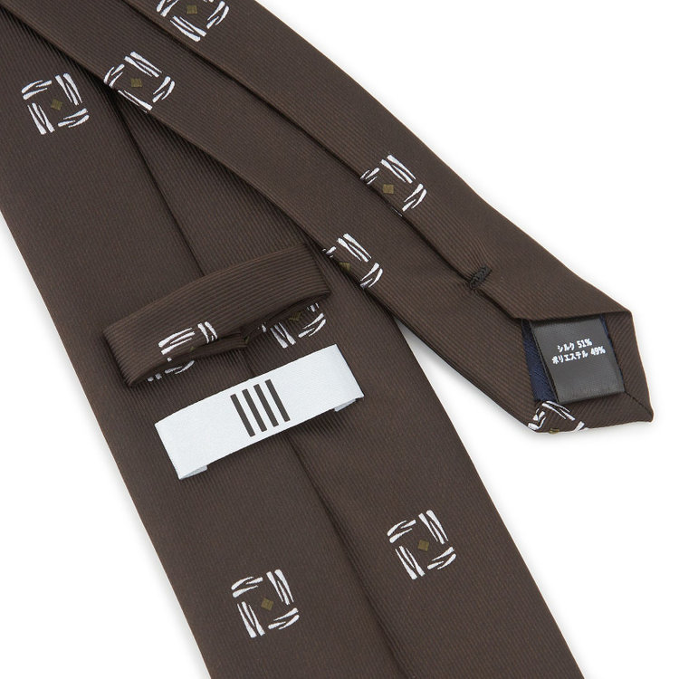 シルバーライン 【SILVER LINE】シルク小紋ネクタイ 8.0cm幅/ブラウン その他