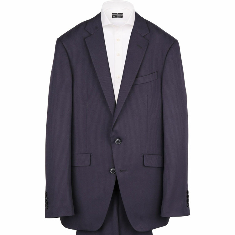 スーツセレクト 【WEB限定/OUTLET】【KSW】【年間】2釦シングルスーツ 0タック/ネイビー×シャドーストライプ/ウォッシャブルパンツ※裾上げ必要 青濃色