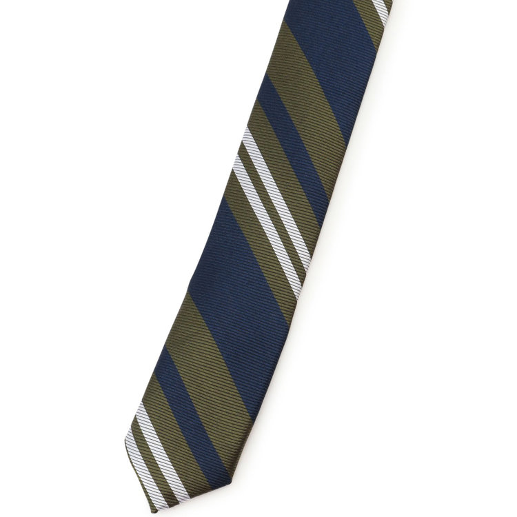 シルバーライン 【SILVER LINE】シルクストライプネクタイ 8.0cm幅/グリーン×ネイビー その他