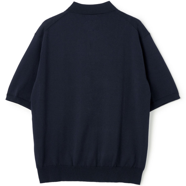 スーツセレクト 【RBC】【5分袖】コットンブレンドレトロポロシャツ/ネイビー/マシンウォッシャブル 紺中間