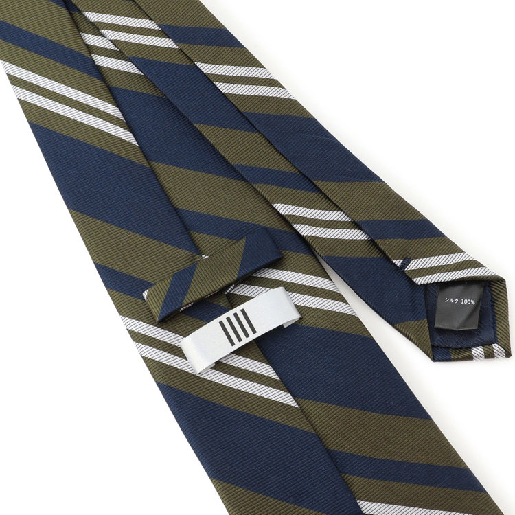 シルバーライン 【SILVER LINE】シルクストライプネクタイ 8.0cm幅/グリーン×ネイビー その他