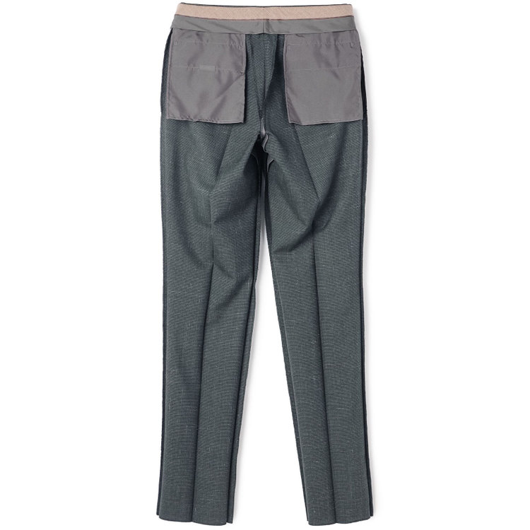 シルバーライン 【CLASSICO TAPERED】【春夏】3釦段返りシングルスーツ 2タック/カーキ×ハウンドトゥース/ウエストムーブ/NEW ZEALAND WOOL MIX/※裾上げ必要 黄淡色