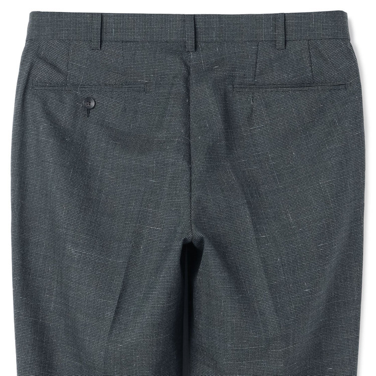 シルバーライン 【CLASSICO TAPERED】【春夏】3釦段返りシングルスーツ 2タック/カーキ×ハウンドトゥース/ウエストムーブ/NEW ZEALAND WOOL MIX/※裾上げ必要 黄淡色