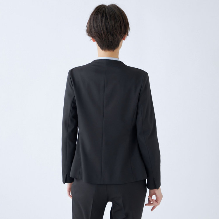 シルバーライン 【WEB限定/OUTLET】【SL】【年間】1釦カラーレスジャケット/ブラック/ウォッシャブル 黒