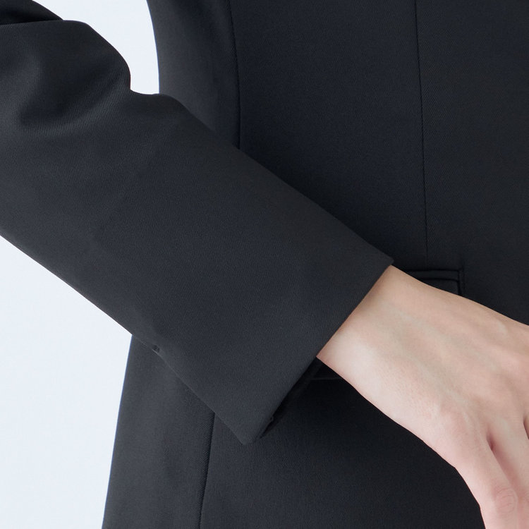 シルバーライン 【WEB限定/OUTLET】【SL】【年間】1釦カラーレスジャケット/ブラック/ウォッシャブル 黒