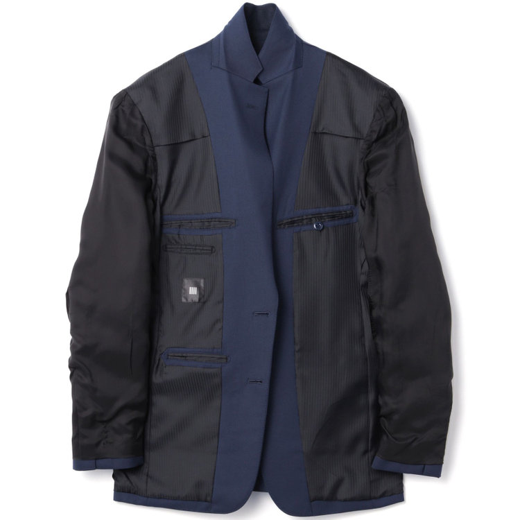 ブラックライン 【SLIM TAPERED_2】【年間】2釦シングルリバーシブルスリーピーススーツ 0タック/ネイビー/NEW ZEALAND WOOL MIX/※裾上げ必要 紺中間