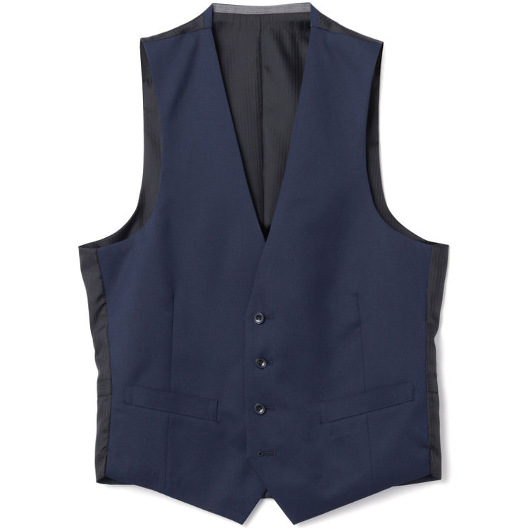 ブラックライン 【SLIM TAPERED_2】【年間】2釦シングルリバーシブルスリーピーススーツ 0タック/ネイビー/NEW ZEALAND WOOL MIX/※裾上げ必要 紺中間