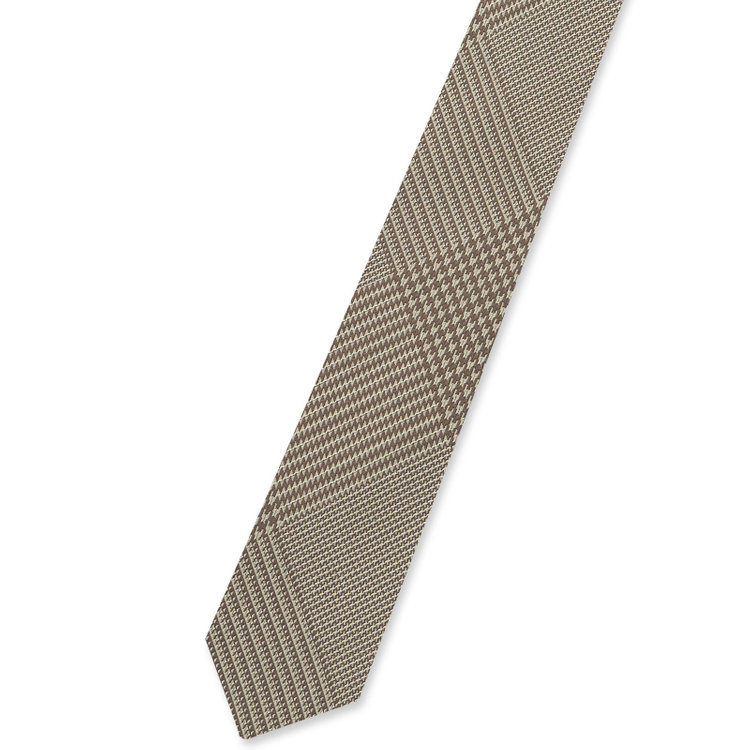 ブラックライン 【BLACK LINE】シルクチェックネクタイ 7.5cm幅/ブラウン その他