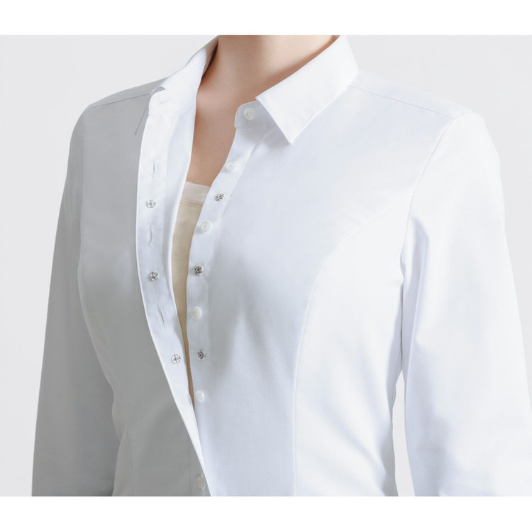 スーツセレクト 【SUIT SELECT×overE/長袖】レギュラーカラーブラウス/ホワイト/形態安定 ホワイト系(白)