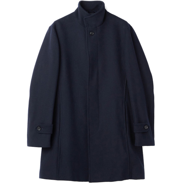 ブラックライン 【発送在庫あり】【BL】ウールブレンドスタンドカラーチェスターコート/ネイビー 紺中間