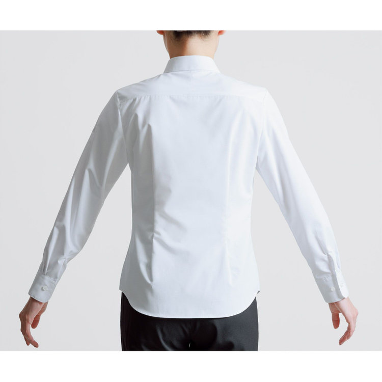 スーツセレクト 【SUIT SELECT×overE/長袖】レギュラーカラーブラウス/ホワイト/形態安定 ホワイト系(白)