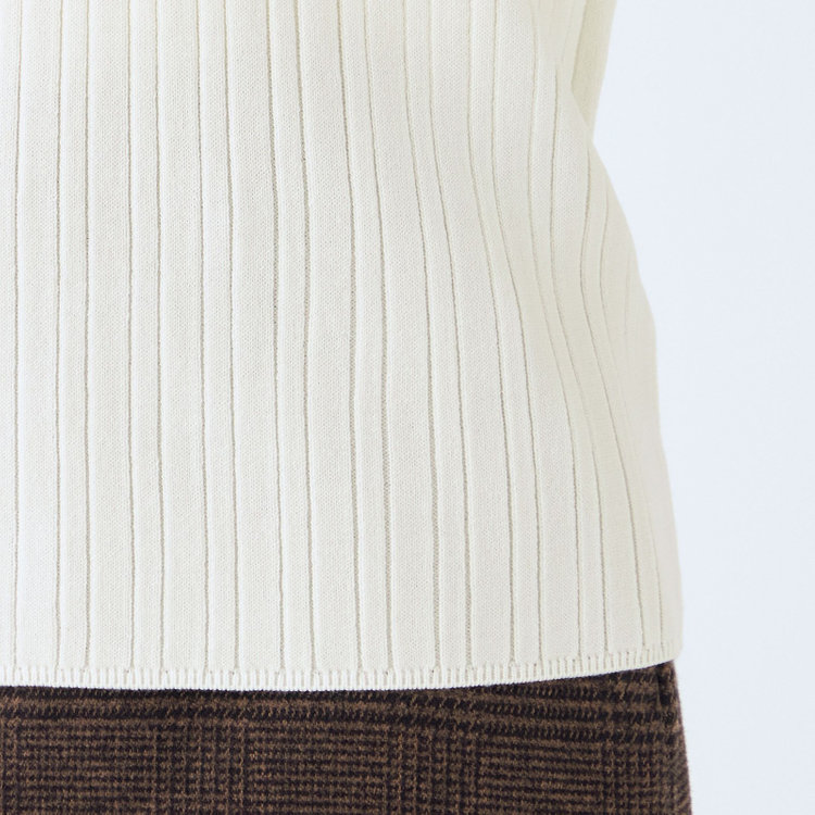 SUIT SELECT　アウトレット 【WEB限定/OUTLET/汚れ・キズ等有】【SL】【秋冬】【長袖】 ボートネック ニットセーター/ホワイト/マシンウォッシャブル 白