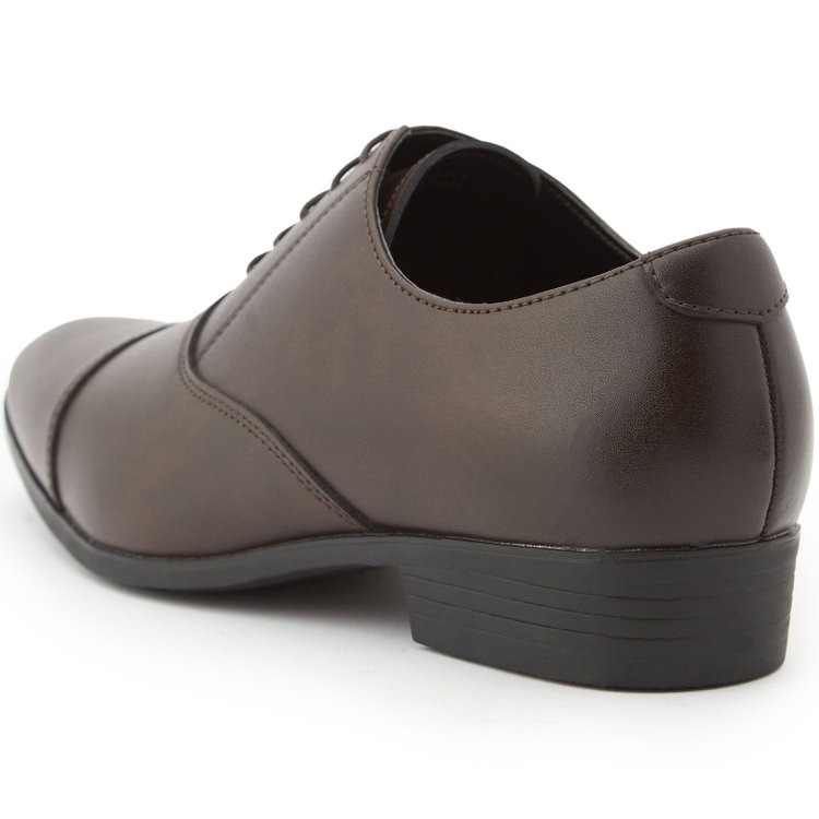 シルバーライン ストレートチップ ドレスシューズ/ブラウン/革 (LWG)/セメント製法 茶濃色