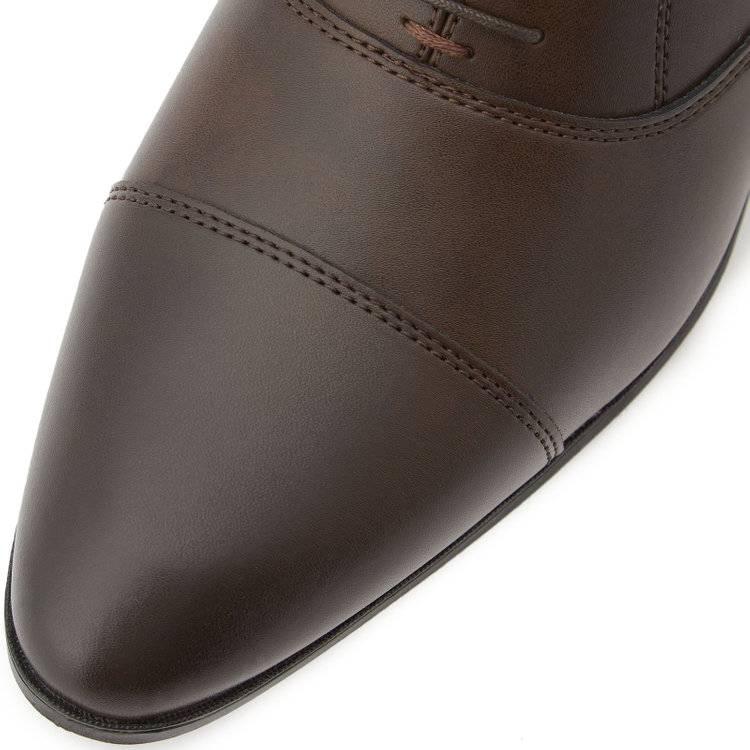 シルバーライン ストレートチップ ドレスシューズ/ブラウン/革 (LWG)/セメント製法 茶濃色