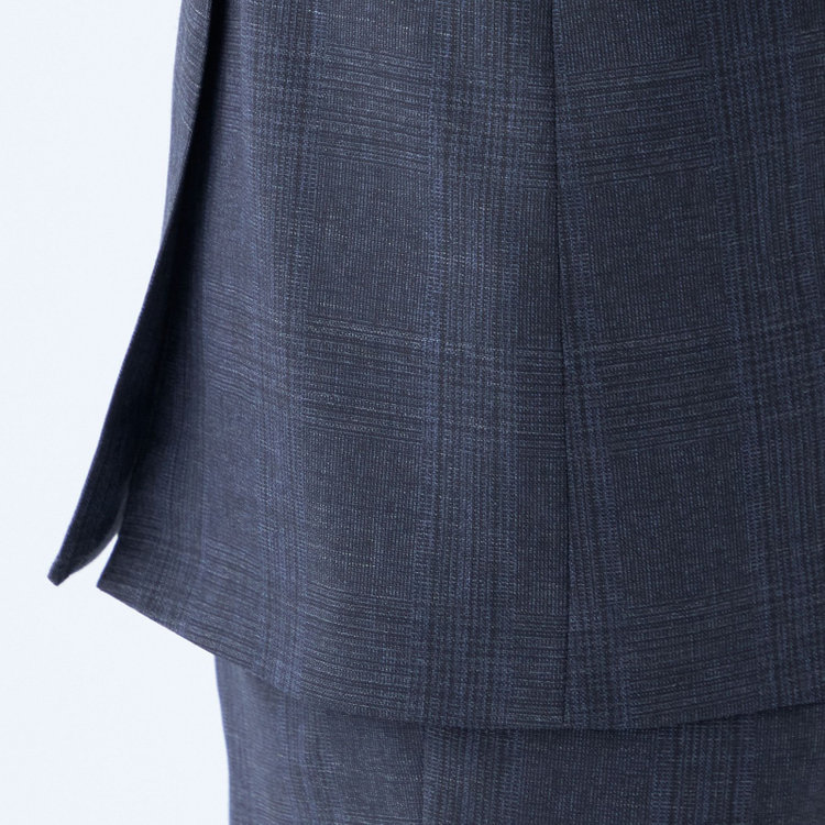 シルバーライン 【発送在庫あり】【CLASSICO TAPERED】【秋冬】2釦シングルスーツ 1タック/ネイビー×チェック/REDA ACTIVE/NEW ZEALAND MERINO/SHOWER CLEAN/※裾上げ必要 紺濃色