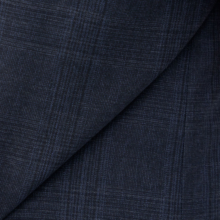 シルバーライン 【発送在庫あり】【CLASSICO TAPERED】【秋冬】2釦シングルスーツ 1タック/ネイビー×チェック/REDA ACTIVE/NEW ZEALAND MERINO/SHOWER CLEAN/※裾上げ必要 紺濃色