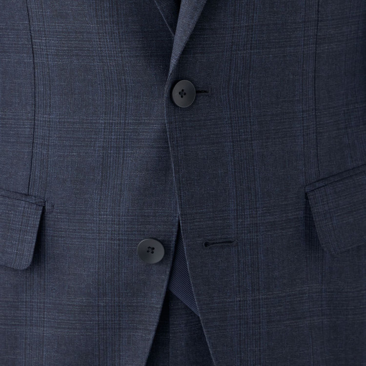 シルバーライン 【発送在庫あり】【CLASSICO TAPERED】【秋冬】2釦シングルスーツ 1タック/ネイビー×チェック/REDA ACTIVE/NEW ZEALAND MERINO/SHOWER CLEAN/※裾上げ必要 紺濃色