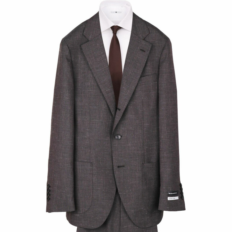 スーツセレクト 【WEB限定/OUTLET】【CLASSICO TAPERED】【春夏】3釦段返りシングルスーツ 2タック/ブラウン/パッチポケット＆サイドAJ/NEW ZEALAND WOOL MIX ブラウン系(茶)