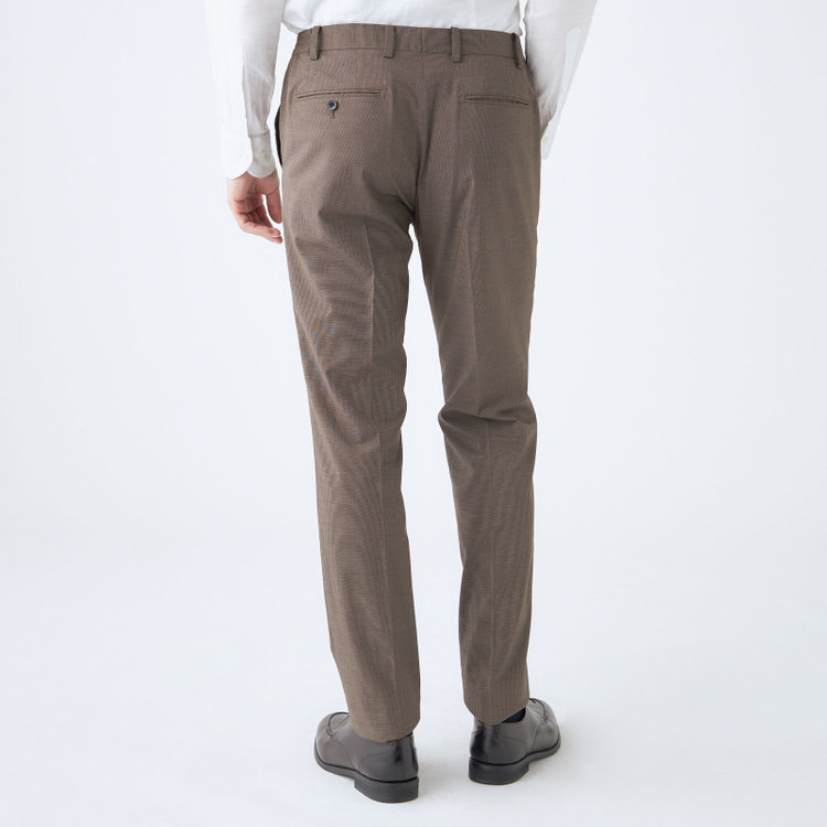 ブラックライン 【SLIM TAPERED_2】【春夏】2釦シングルスーツ 0タック/ブラウン/ウエストシャーリング/4S SUSTAINABILITY&ECOLOGY FABRIC/ウォッシャブル/※パンツ裾上げ済仕様 茶中間